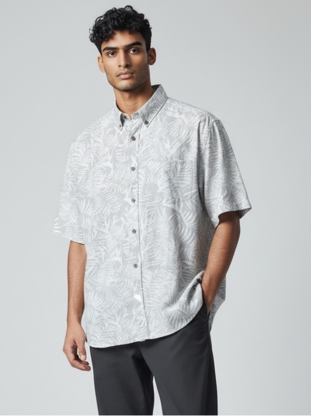 Caribbean Joe men’s short sleeve extra extra large gray and white excellent cond